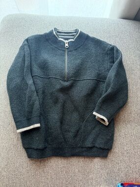 Zara Baby Half-Zip Dark Teal Knit Sweater